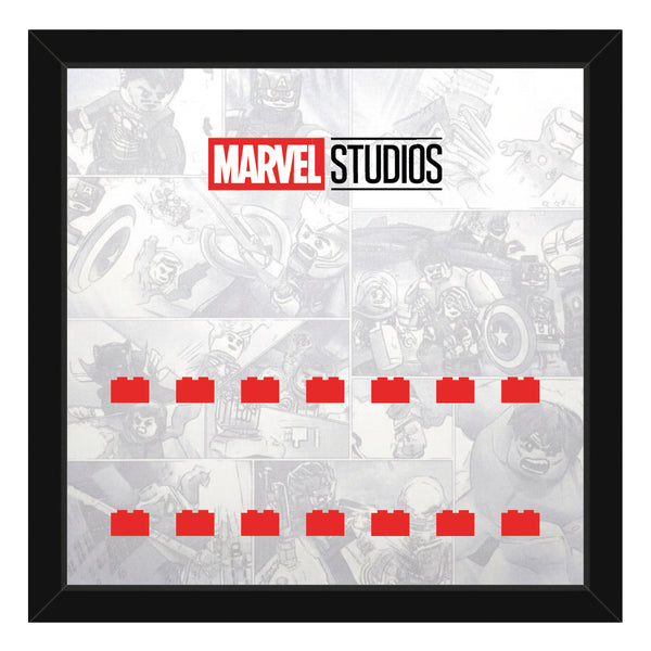LEGO® Minifigure Frame: Marvel M - black frame, red bricks (14 bricks)