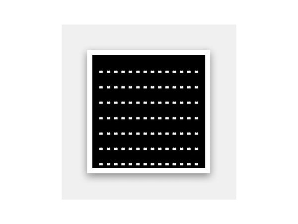 LEGO® Minifigure Frame L - white frame, black background, white bricks (98 bricks)