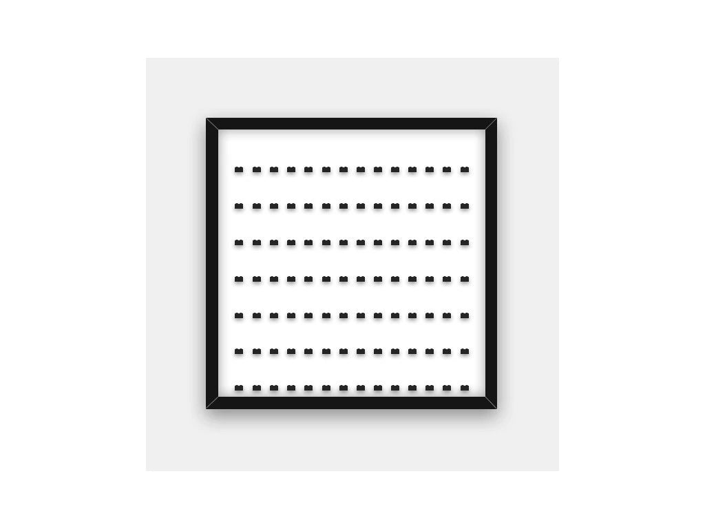 LEGO® Minifigure Frame L - black frame, white background, black cubes (98 cubes)