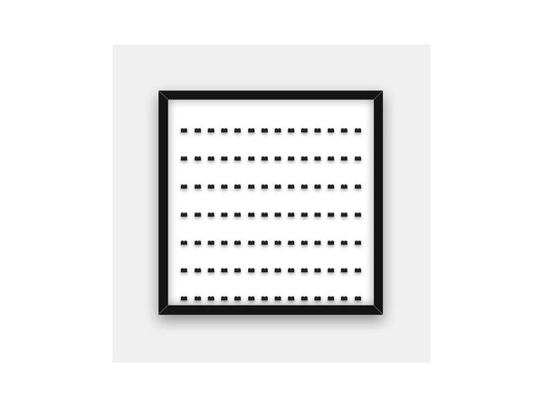 LEGO® Minifigure Frame L - black frame, white background, black cubes (98 cubes)