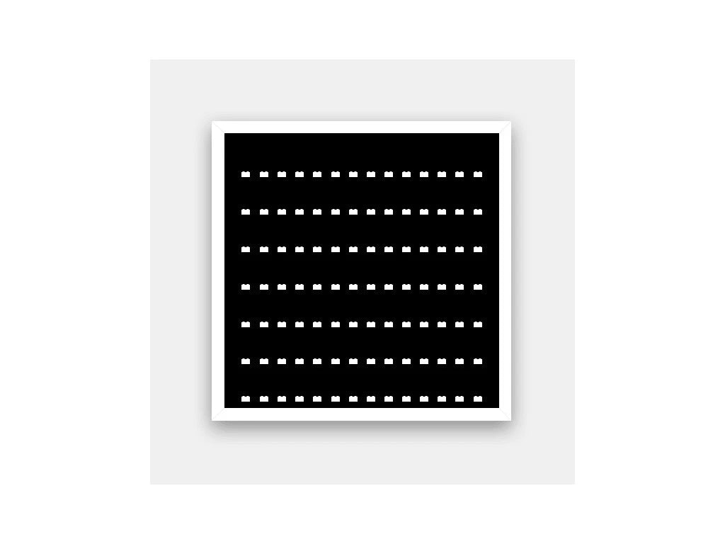 LEGO® Minifigure Frame L - white frame, black background, white bricks (98 bricks)